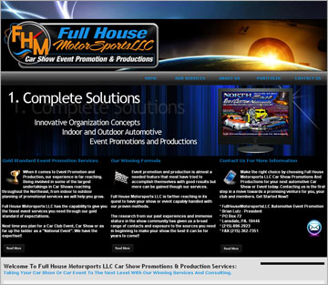 Car Show Website Design For Full House Motorsports LLC